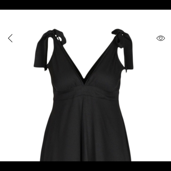 BooHoo Plus Curve Black Tie Detail Plunge Maxi Sun Dress NWOT sz 14 - Picture 2 of 6